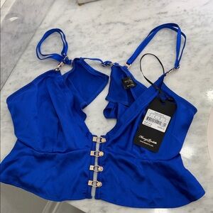 Honey birdette Melissa Royal Blue Crop Top NEW
